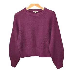 Madewell Wool Blend Chunky Knit Sweater Womens Medium Purple Minimalist Cozy